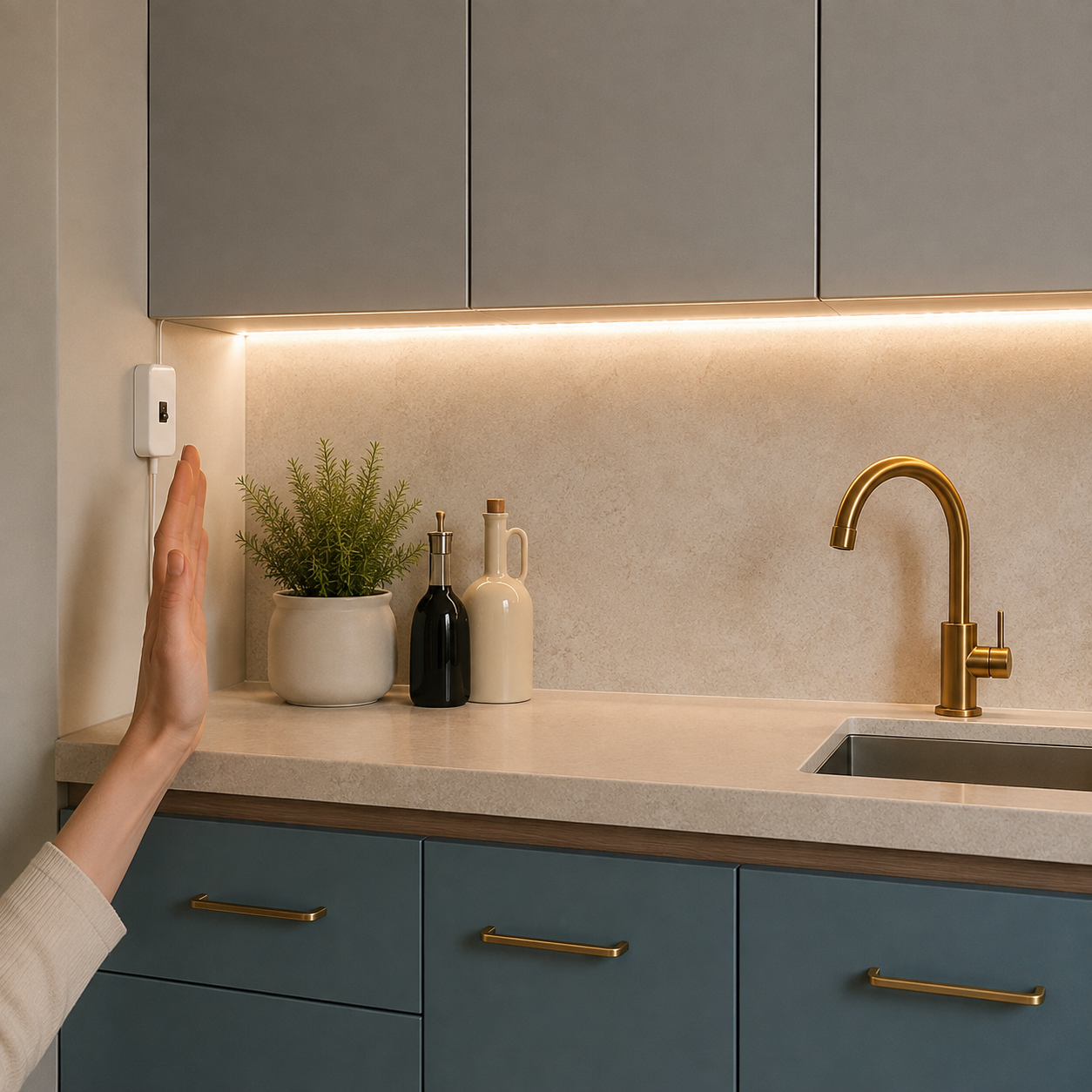 USB Powered LED Under Cabinet Light Bar With Motion Sensor Switch