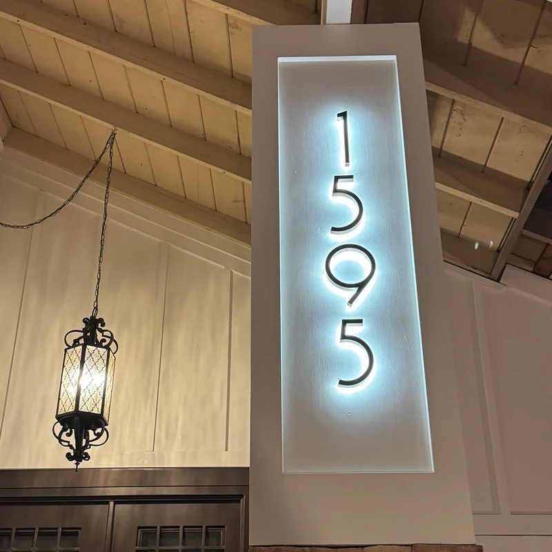 Solar Powered LED House Number Light With Wall Mount Design