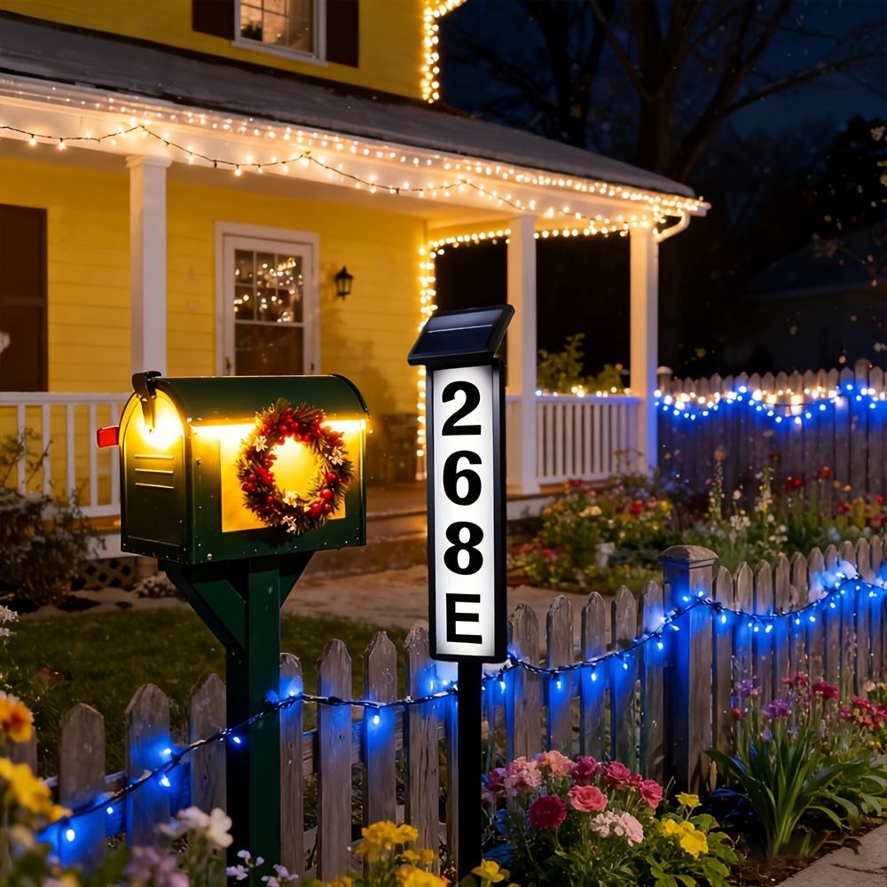 Solar Powered House Number Lawn Lamp For Outdoor Addresses