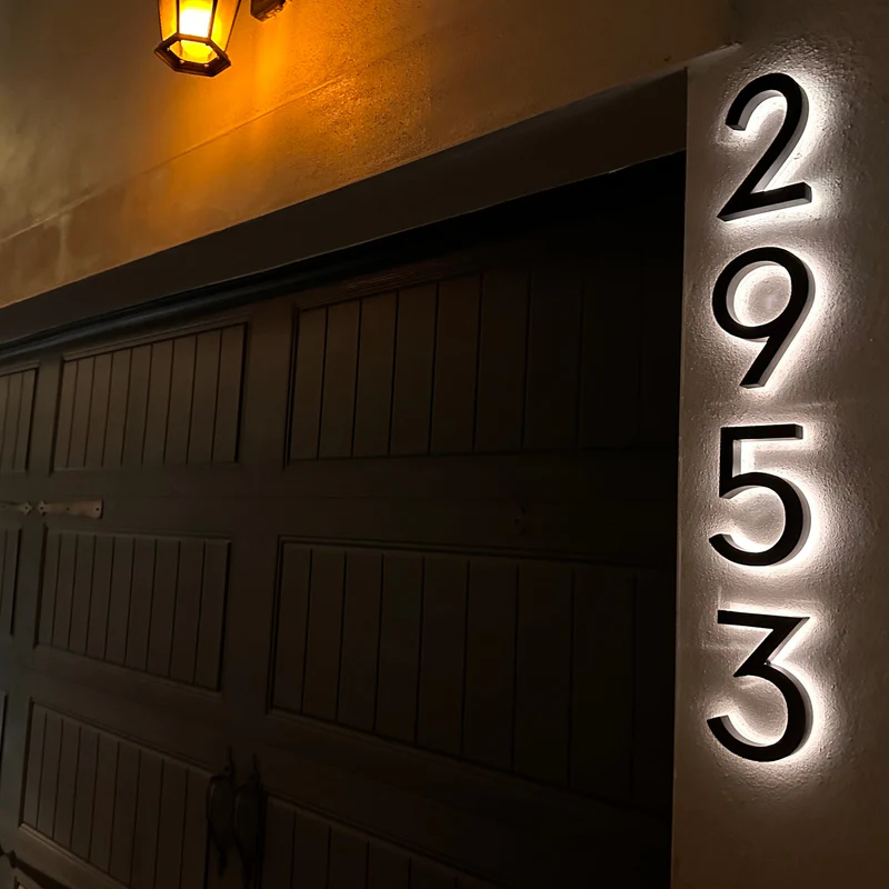 Solar Powered LED House Number Light With Wall Mount Design