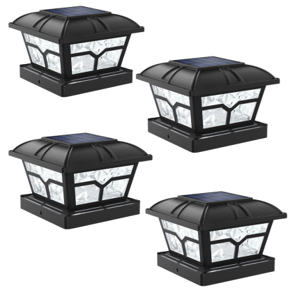 Dual Color Solar Post Cap Lights For Outdoor Fence And Deck