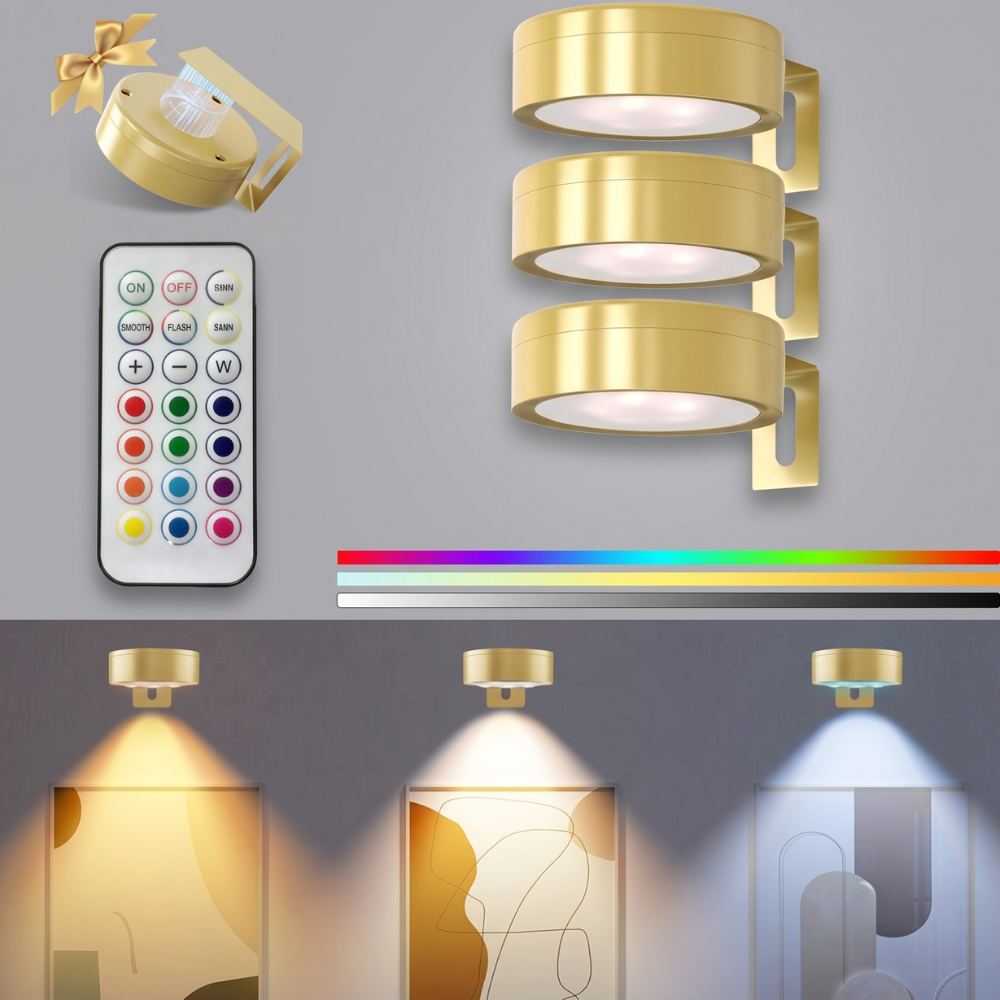 Rechargeable LED Magnetic Wall Lamp for Art Display