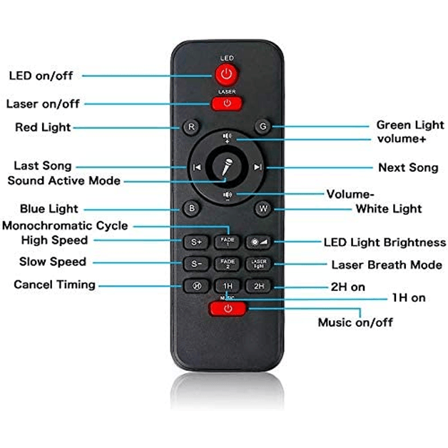 Starry Night Light Galaxy Projector With Bluetooth Speaker - Solar Flame Torch