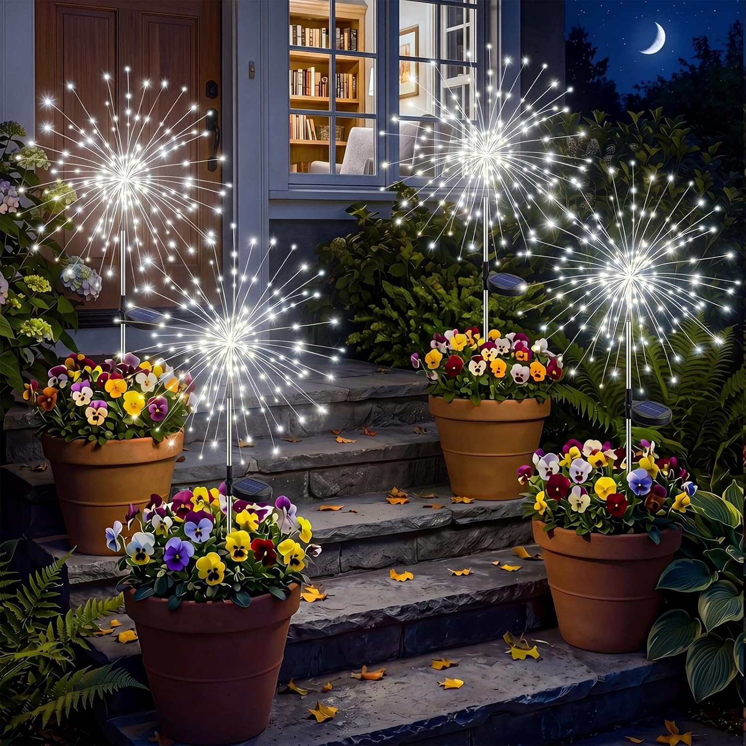 Solar Firework Fairy Outdoor Waterproof Lights With 8 Modes For Garden Patio And Pathway
