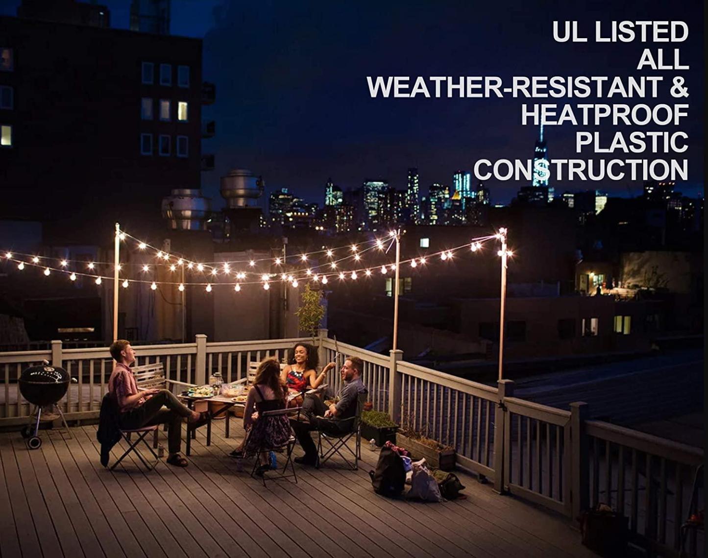 25FT Globe String Lights with Bulbs for Indoor/Outdoor Waterproof Connectable Hanging Lights for Backyard Porch Balcony Party Decor - Solar Flame Torch