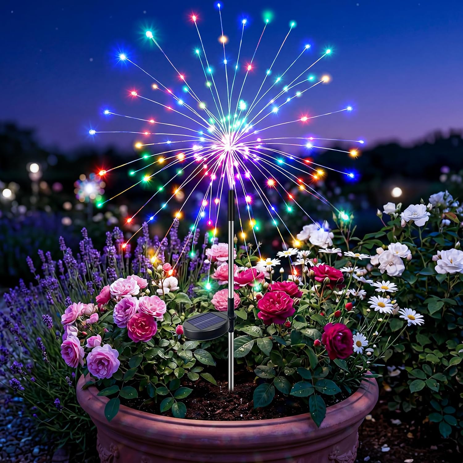 Solar Firework Fairy Outdoor Waterproof Lights With 8 Modes For Garden Patio And Pathway