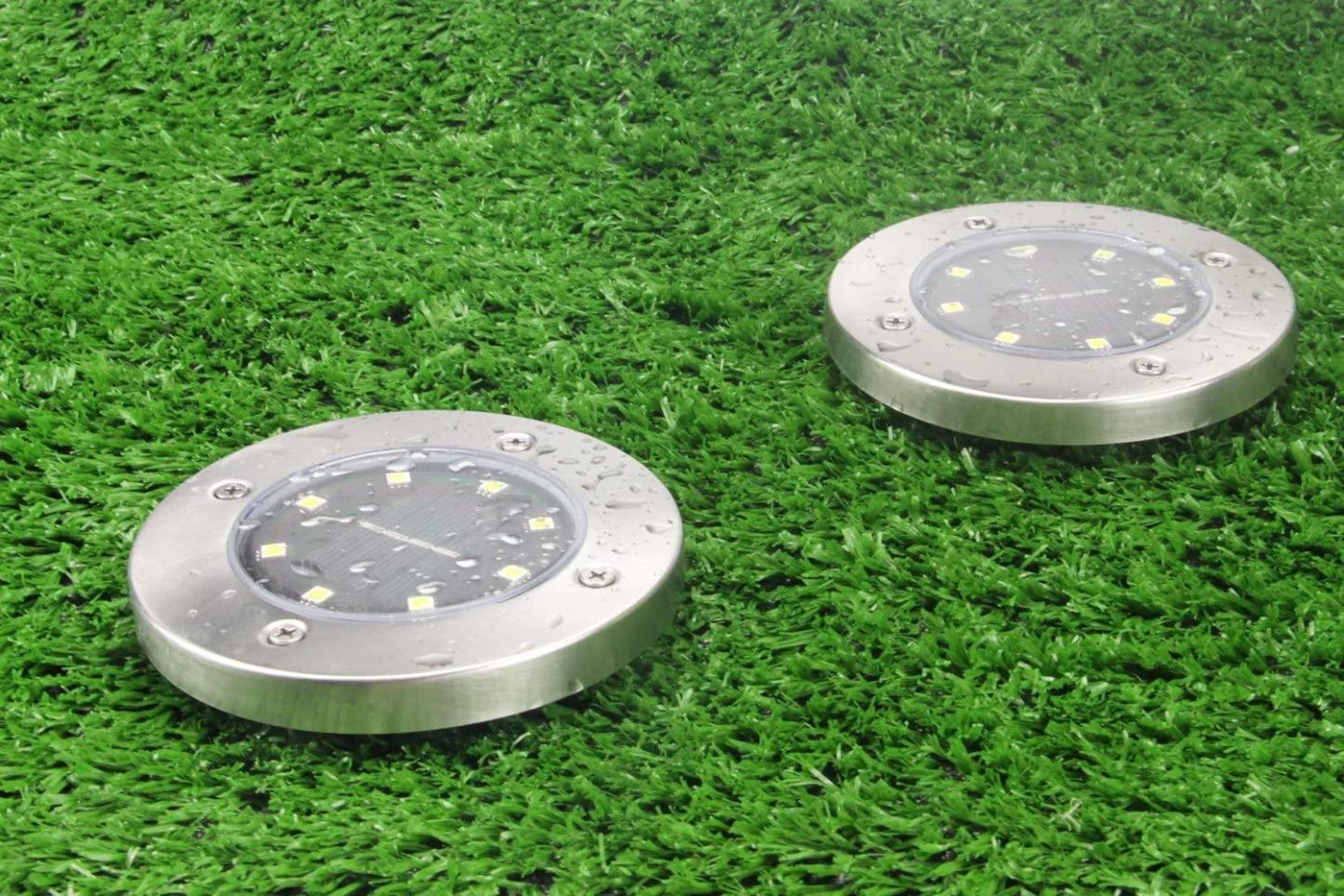 Solar LED Pathway Disk Lights - Solar Flame Torch