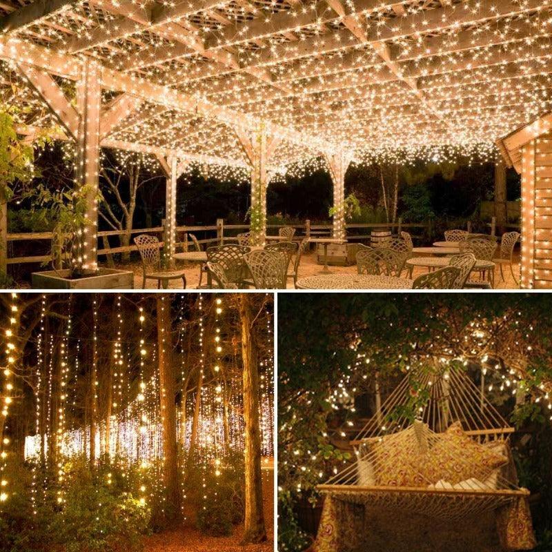 17-Meter String of Solar Powered Fairy Lights - Solar Flame Torch