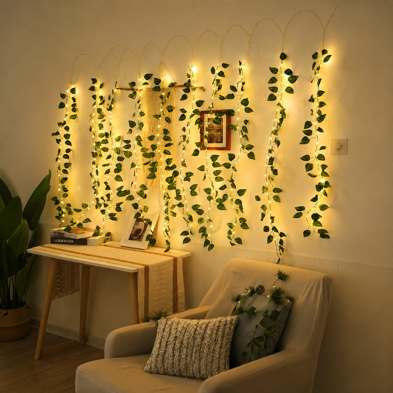 Battery Operated Green Leaf Fairy Lights For Bedroom And Wedding Decor