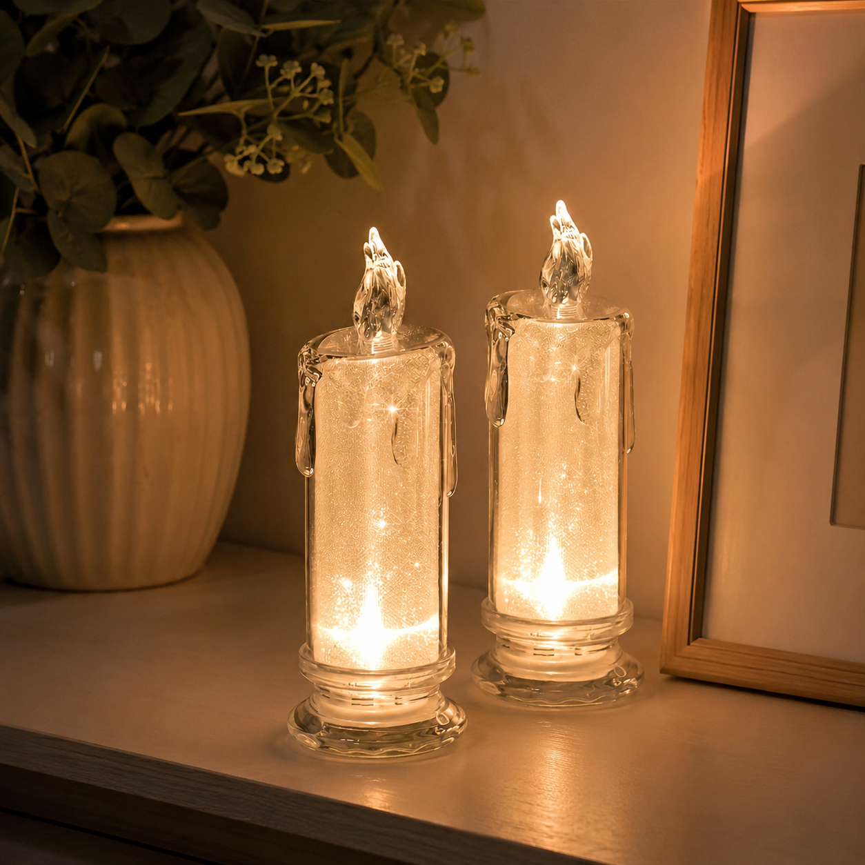 LED Flameless Pillar Candle With Battery For Home Decor And Parties