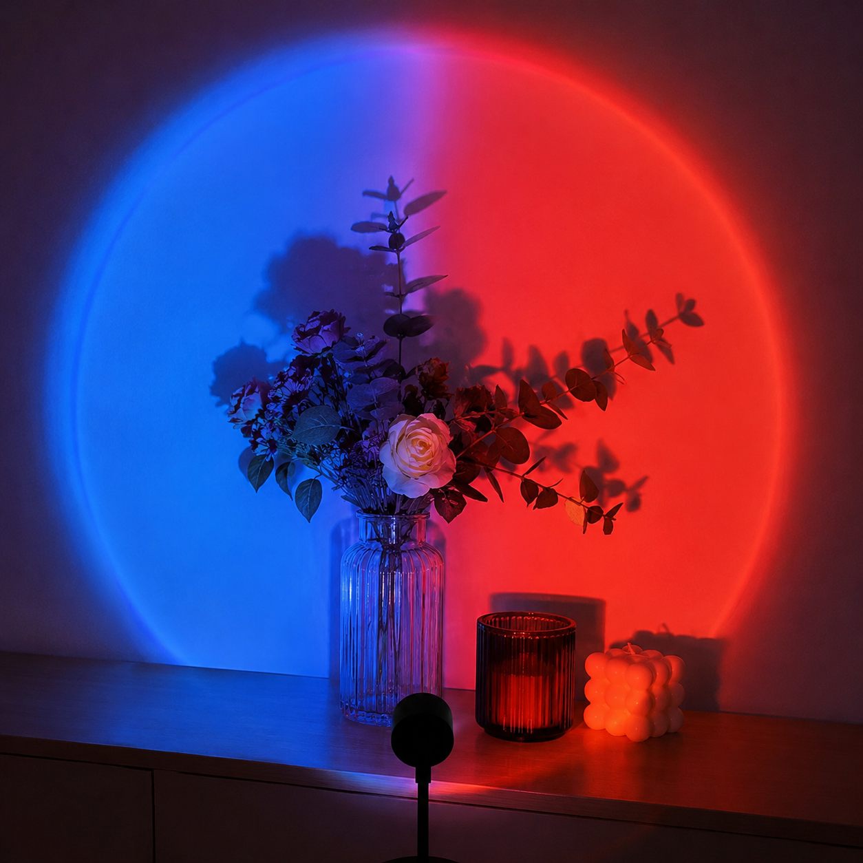 Seven Color LED Sunset Lamp With USB Power And 360 Degree Rotation