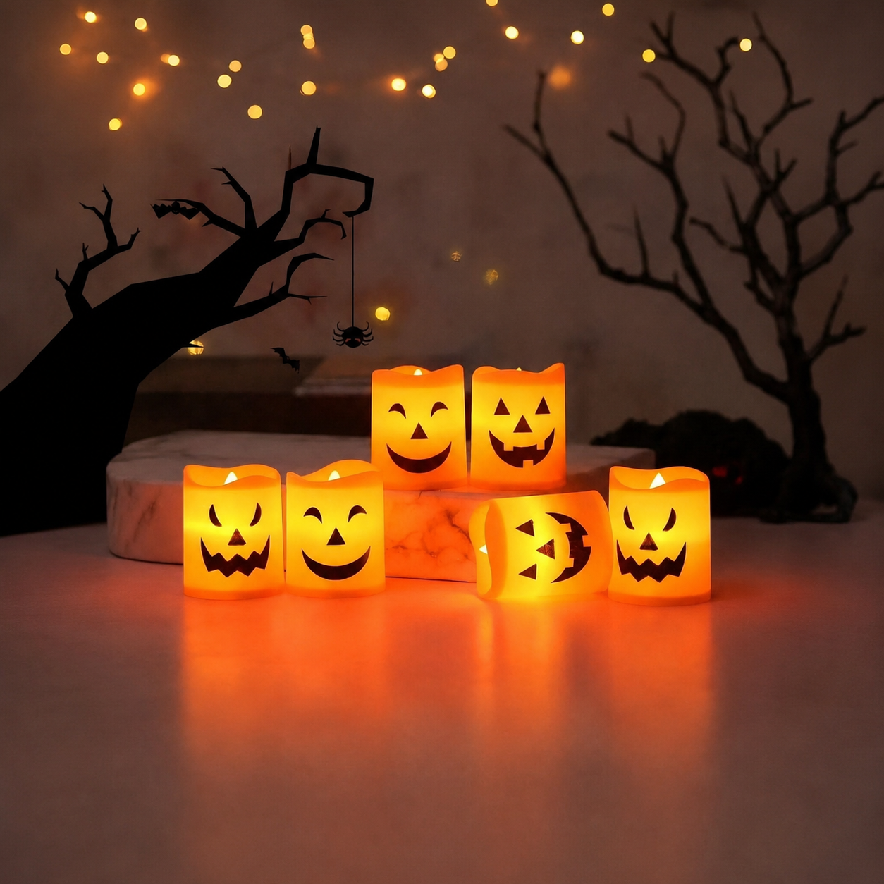 Halloween Flameless LED Pumpkin Candles For Party Night Room Decor