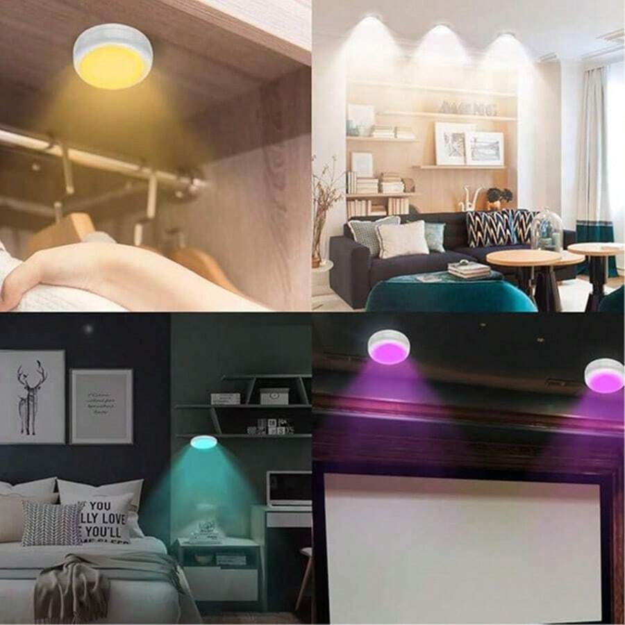 1/3/6pcs LED Colorful Cabinet Lights, Picture Lighting, Magnetic LED Picture Lights, LED Cabinet Night Lights, Decorative Lights, Frame Art Display Lights, Wall Decor, Indoor, Bedroom, Living Room, Home Decor, Closet And Hallway - RGB-13 Colors - View 13