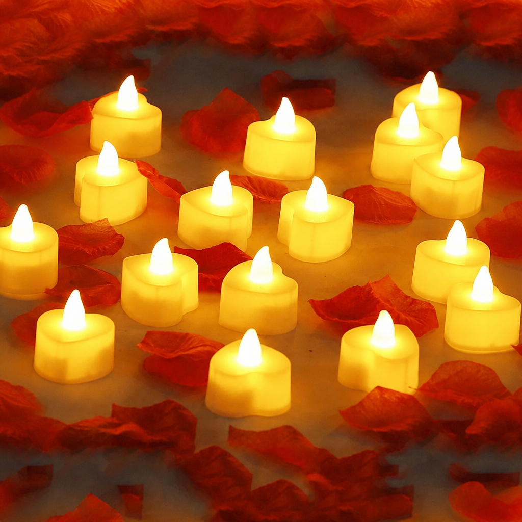 Cordate Shaped Flameless Led Candle Light 