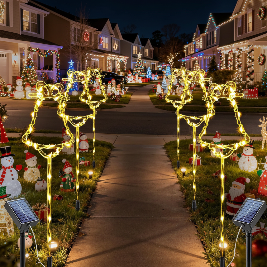 Pack Of 6 Solar Christmas Tree Lights With 8 Light Modes