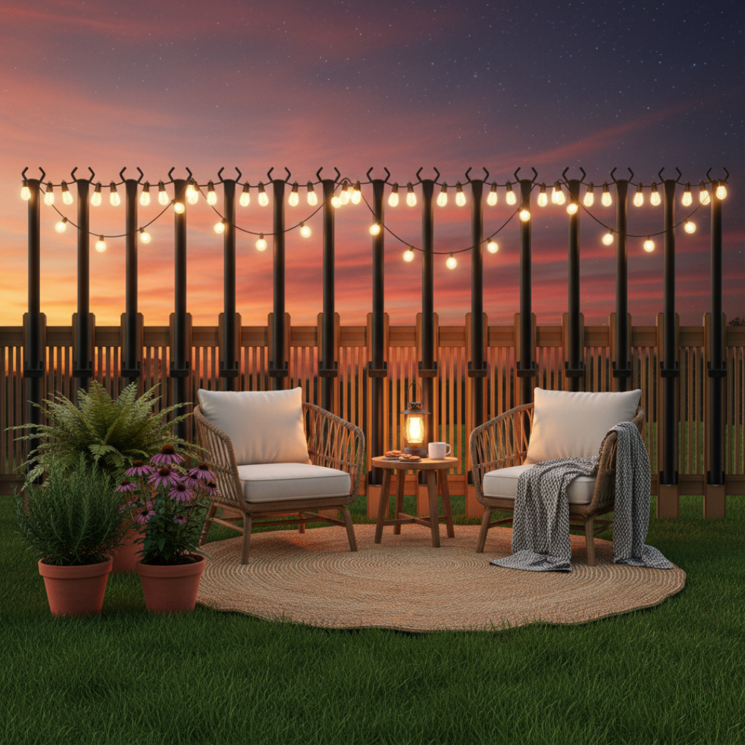 Outdoor Light Poles with Fence Brackets
