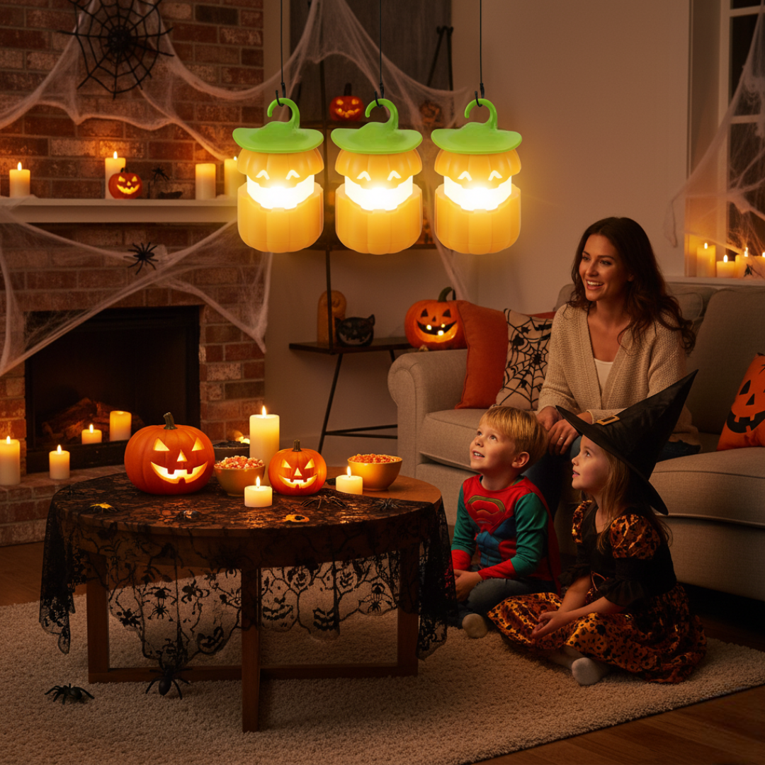 Halloween Pumpkin Lanterns 3 Pack Jack O Lantern Party Lights