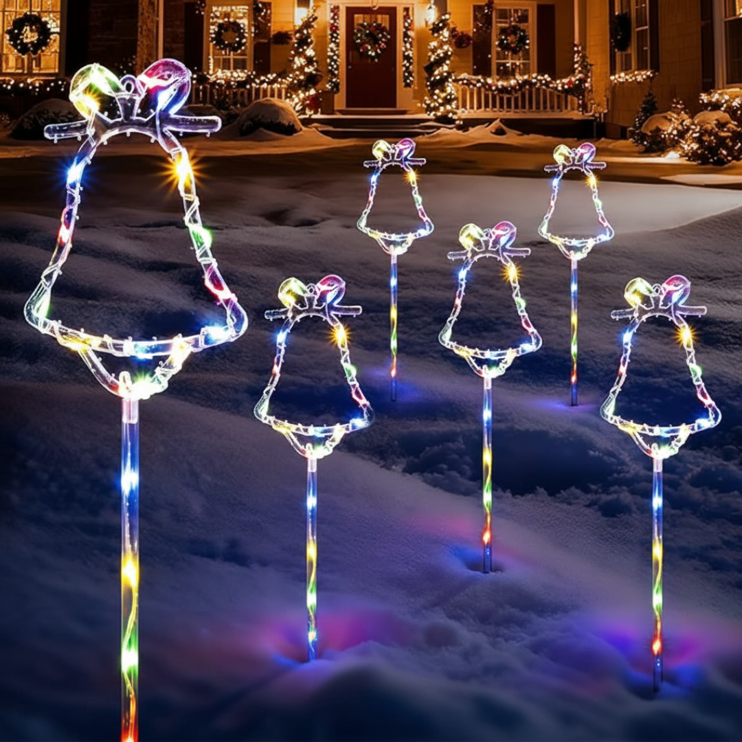 Pack Of 6 Solar Christmas Tree Lights With 8 Light Modes