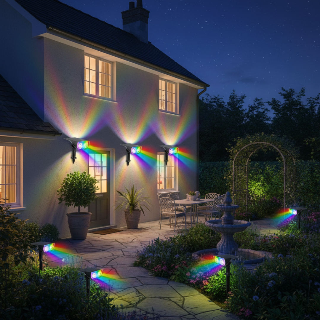 Smart Solar Spot Lights Outdoor 2 Pack Color Changing APP Voice Control