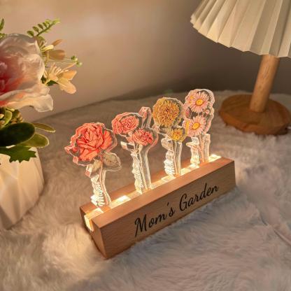 Custom Floral Light For Mom - Solar Flame Torch