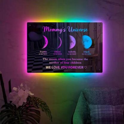 Moms Universe Moon Phase Light Personalized Mothers Day Gift - Solar Flame Torch