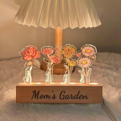 Custom Floral Light For Mom - Solar Flame Torch
