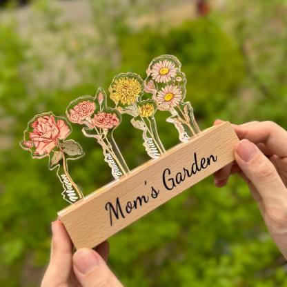Custom Floral Light For Mom - Solar Flame Torch