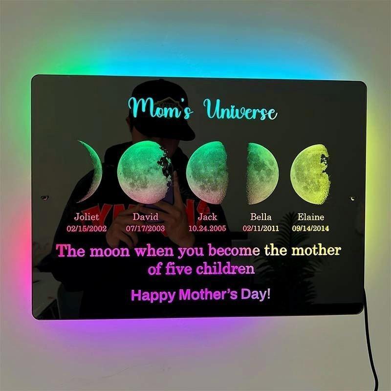 Moms Universe Moon Phase Light Personalized Mothers Day Gift - Solar Flame Torch