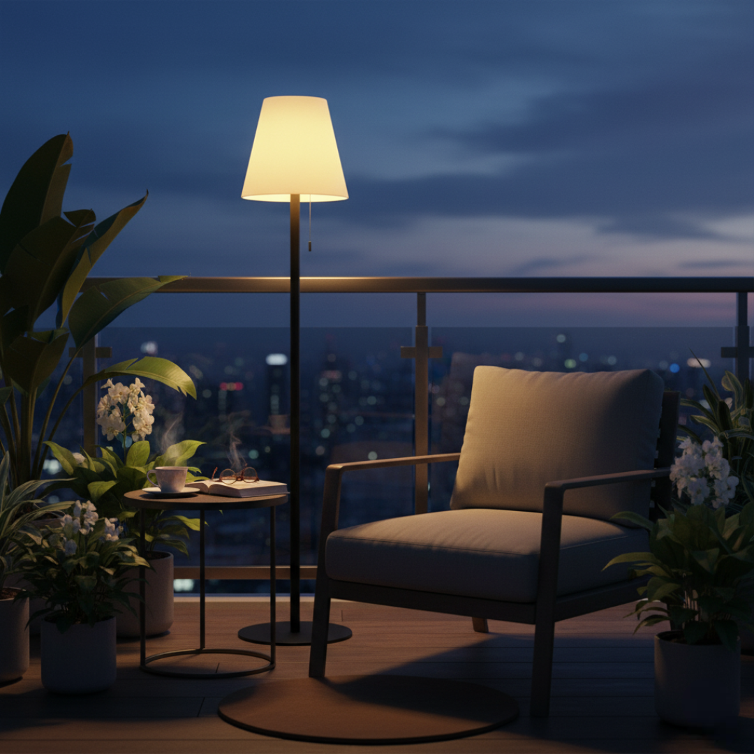 Cordless Dimmable RGB Solar Floor Lamp