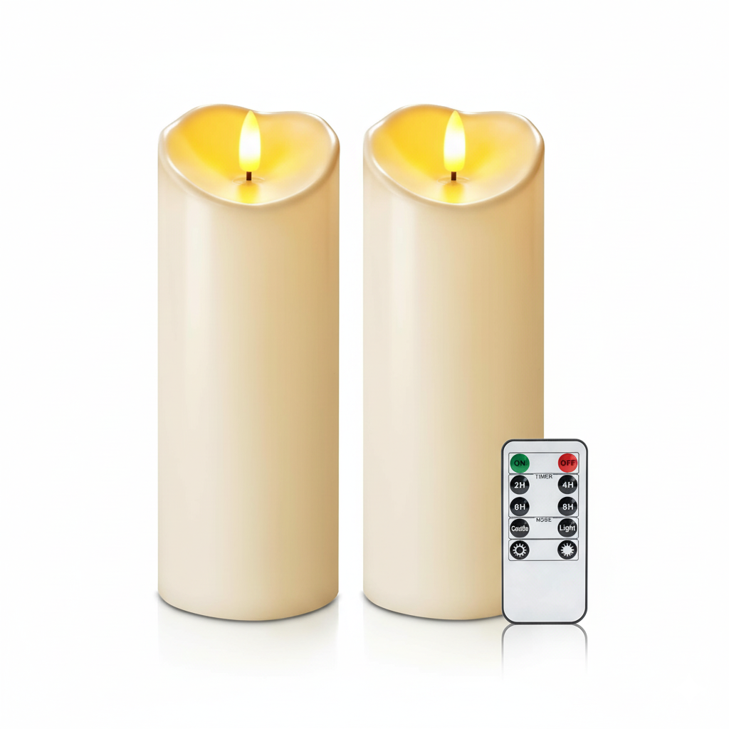 Battery Operated Flameless Candles With Remote Control And Timer