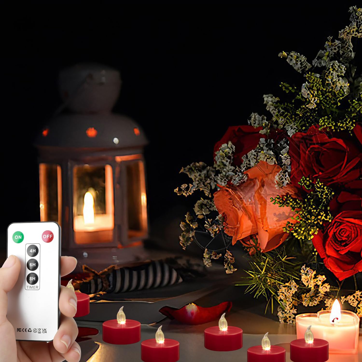 Battery Operated LED Tea Lights With Remote Control