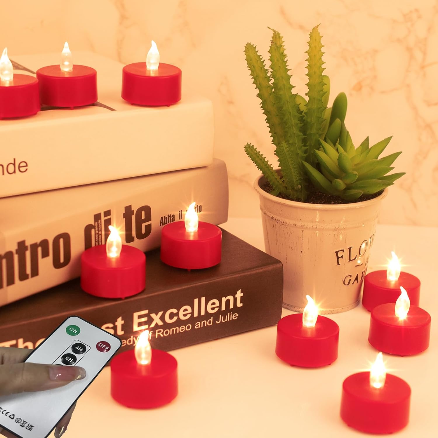Battery Operated LED Tea Lights With Remote Control