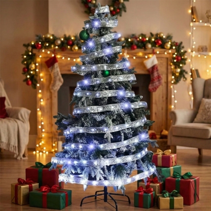 Battery Powered LED Christmas Ribbon Lights