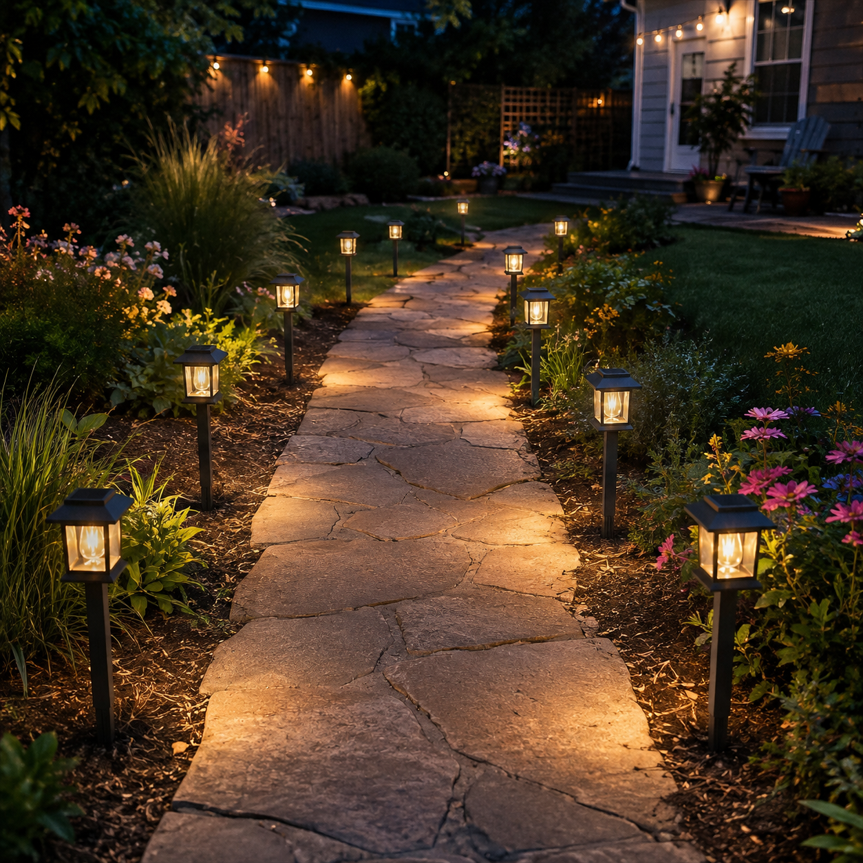 Solar Pathway LED Lights For Garden Yard And Walkways