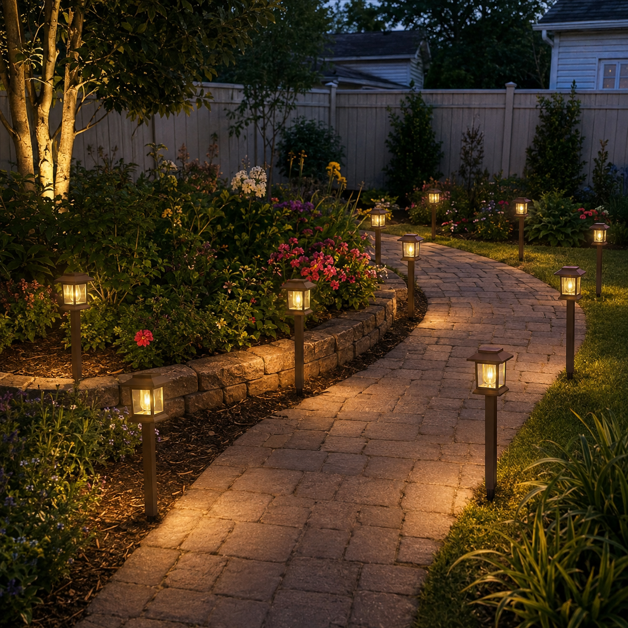 Solar Pathway LED Lights For Garden Yard And Walkways