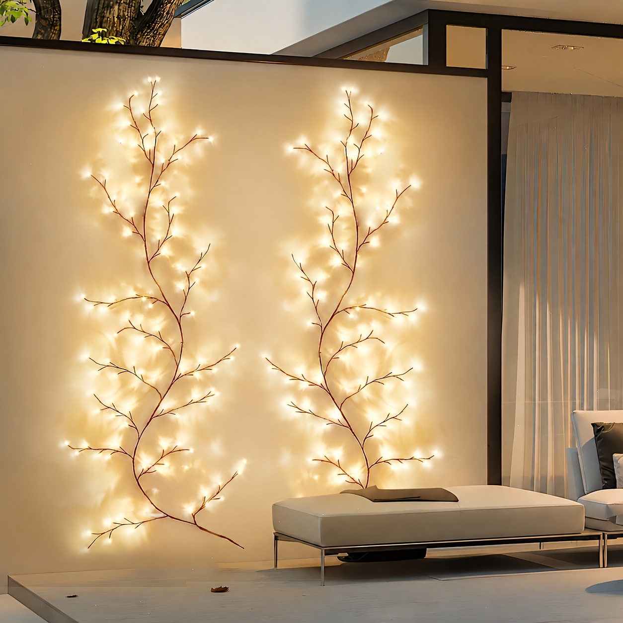 Indoor And Outdoor Willow Vine Wall Decor Light