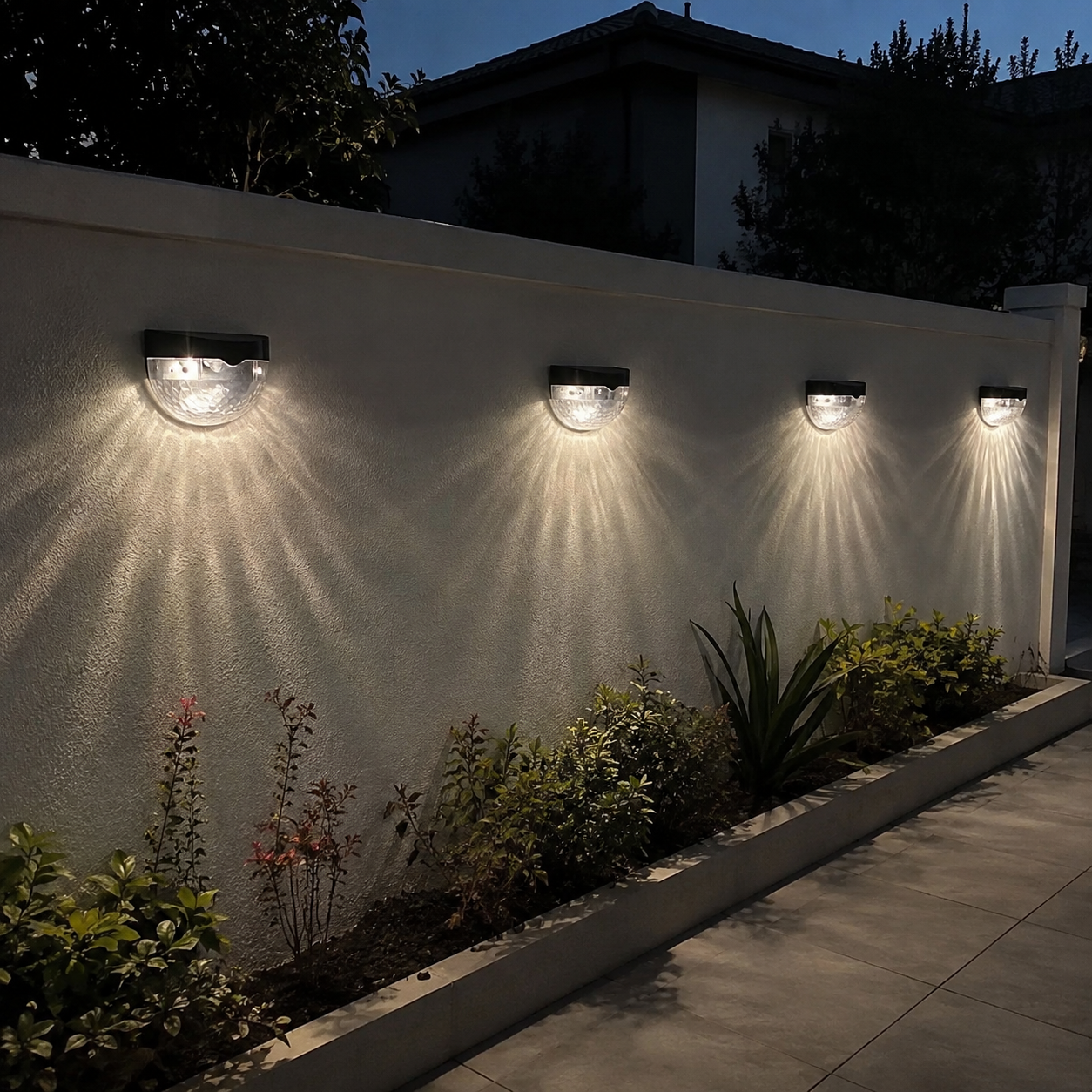 Pack Of 6 Solar Rechargeable Solar Wall Lights