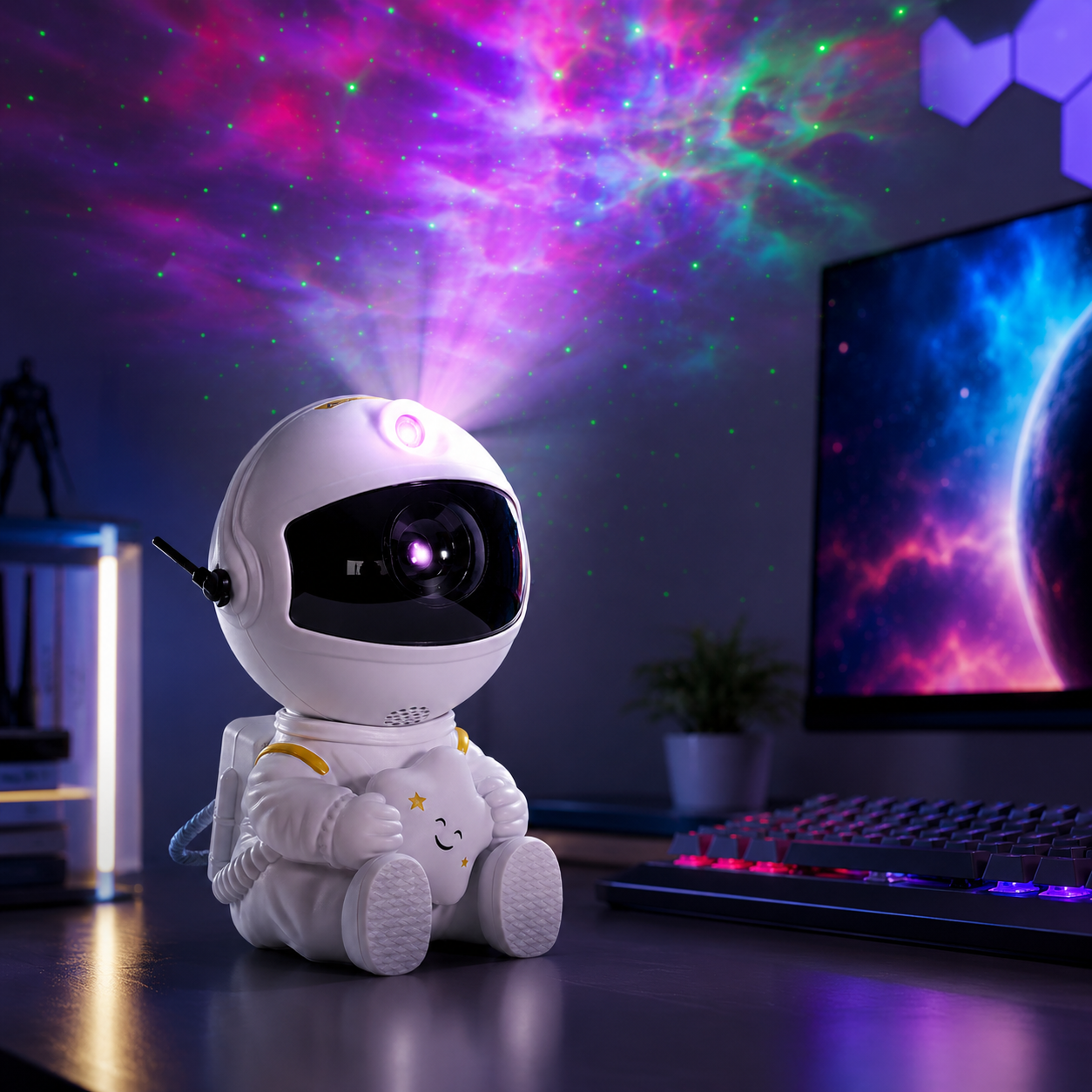 Astronaut Galaxy Projector Night Light For Kids Room Decor