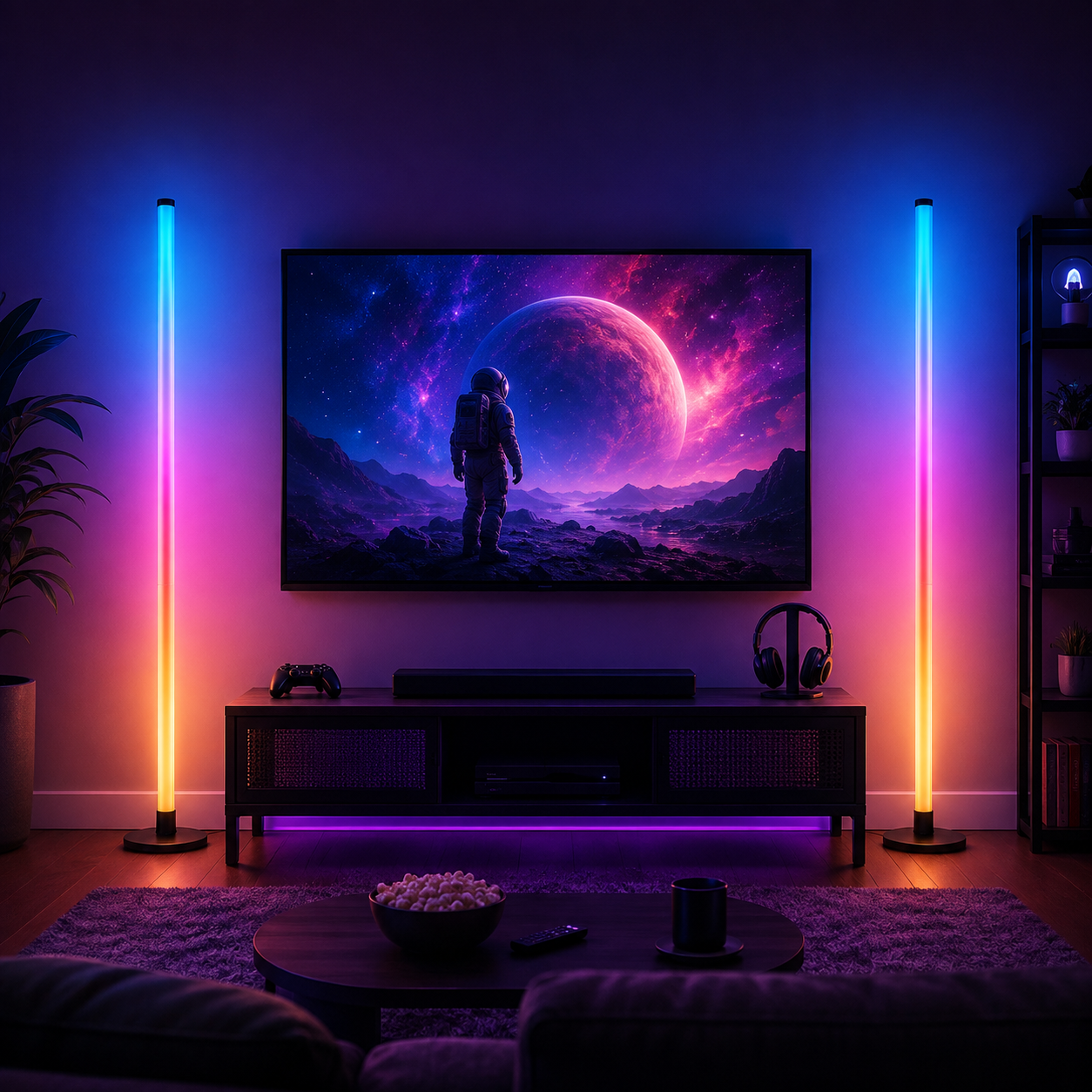 48 Inches Corner Floor Lamp With App And Remote Control