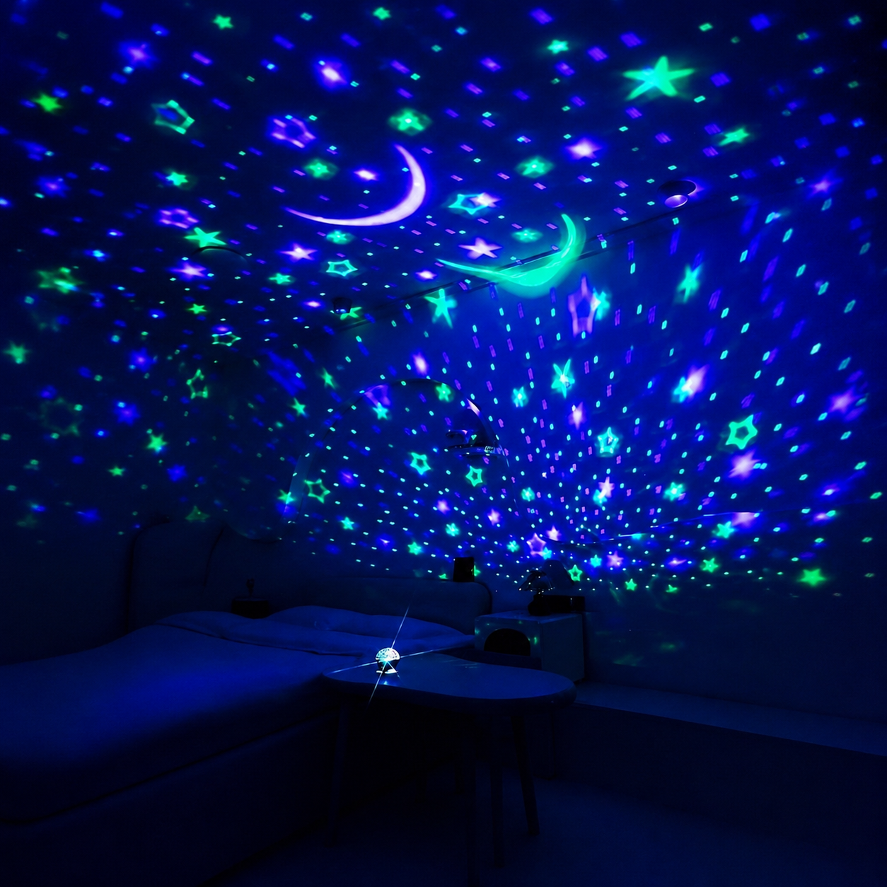 USB Powered Color Changing Starry Sky Moon And Stars LED Night Light