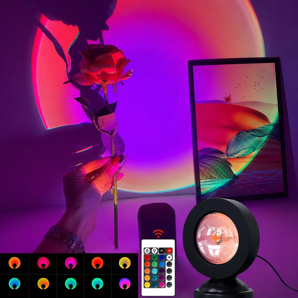 USB Powered Sunset Projection Lamp For Bedroom
