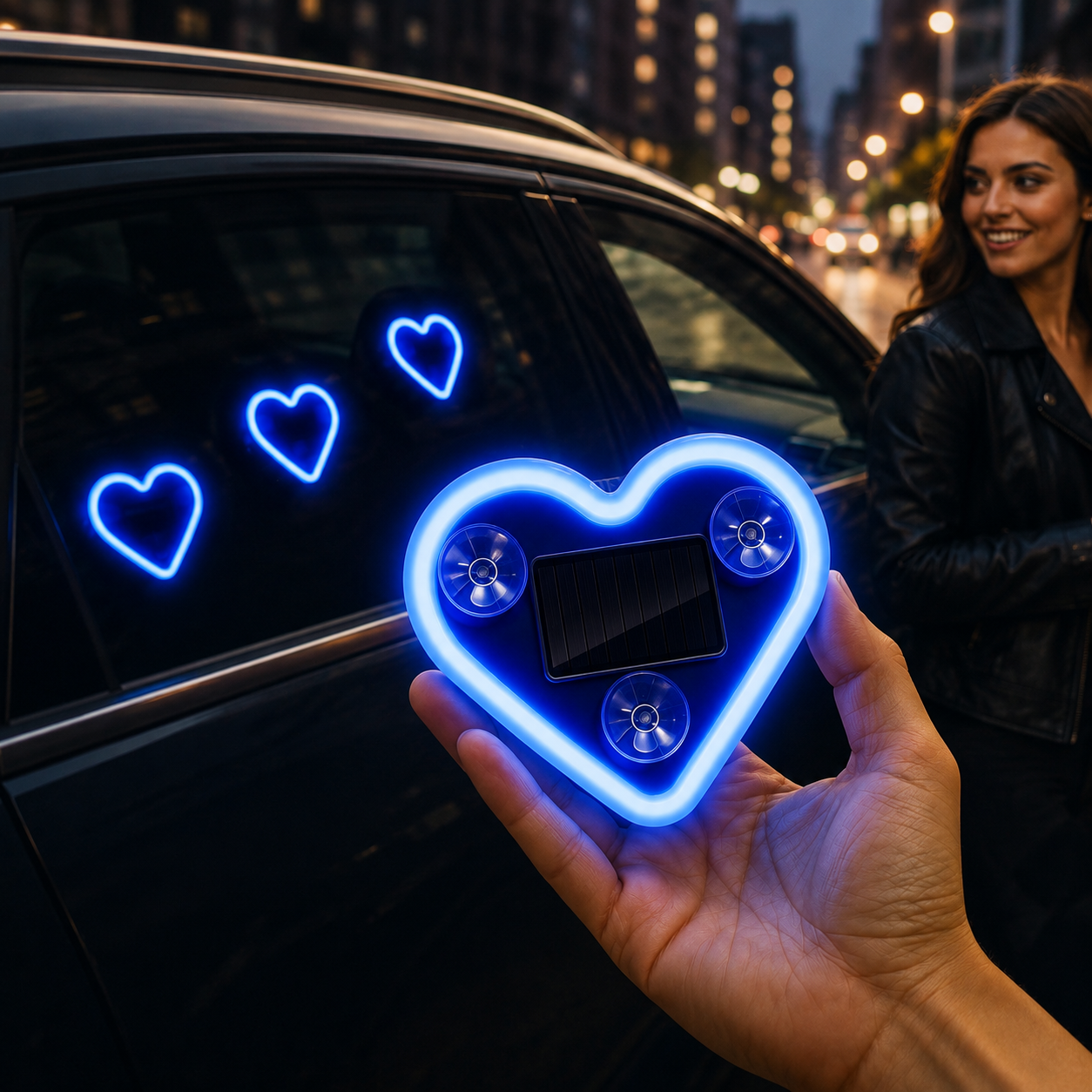 Solar Rechargeable Neon Car Interior Light With Sensor