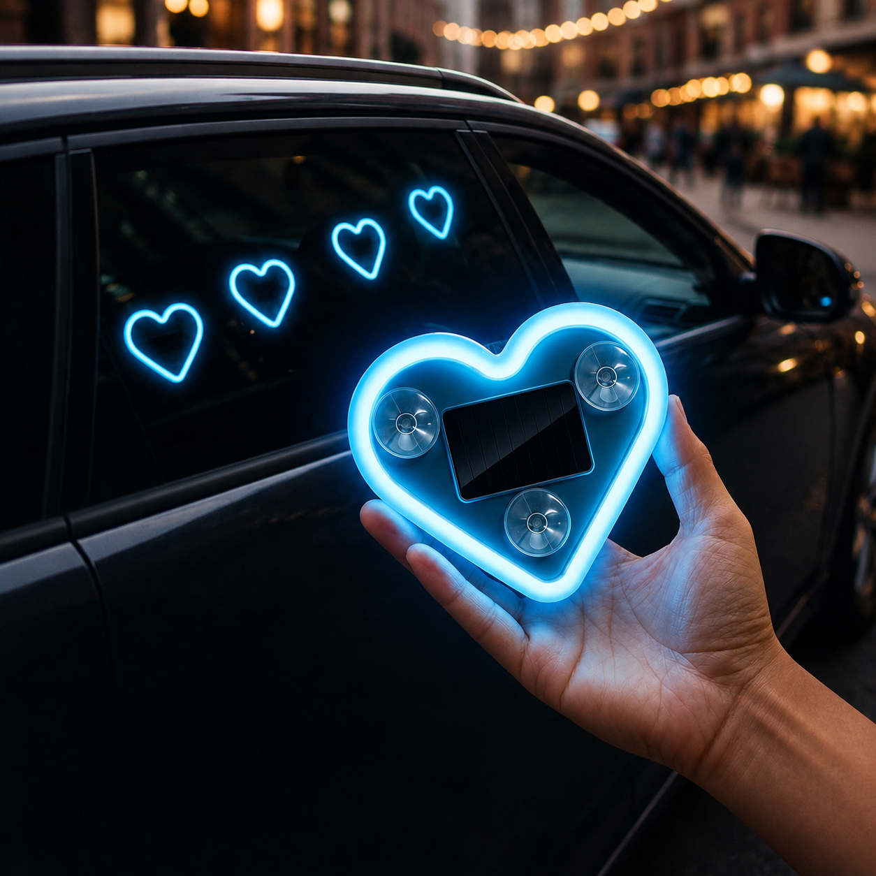Solar Rechargeable Neon Car Interior Light With Sensor