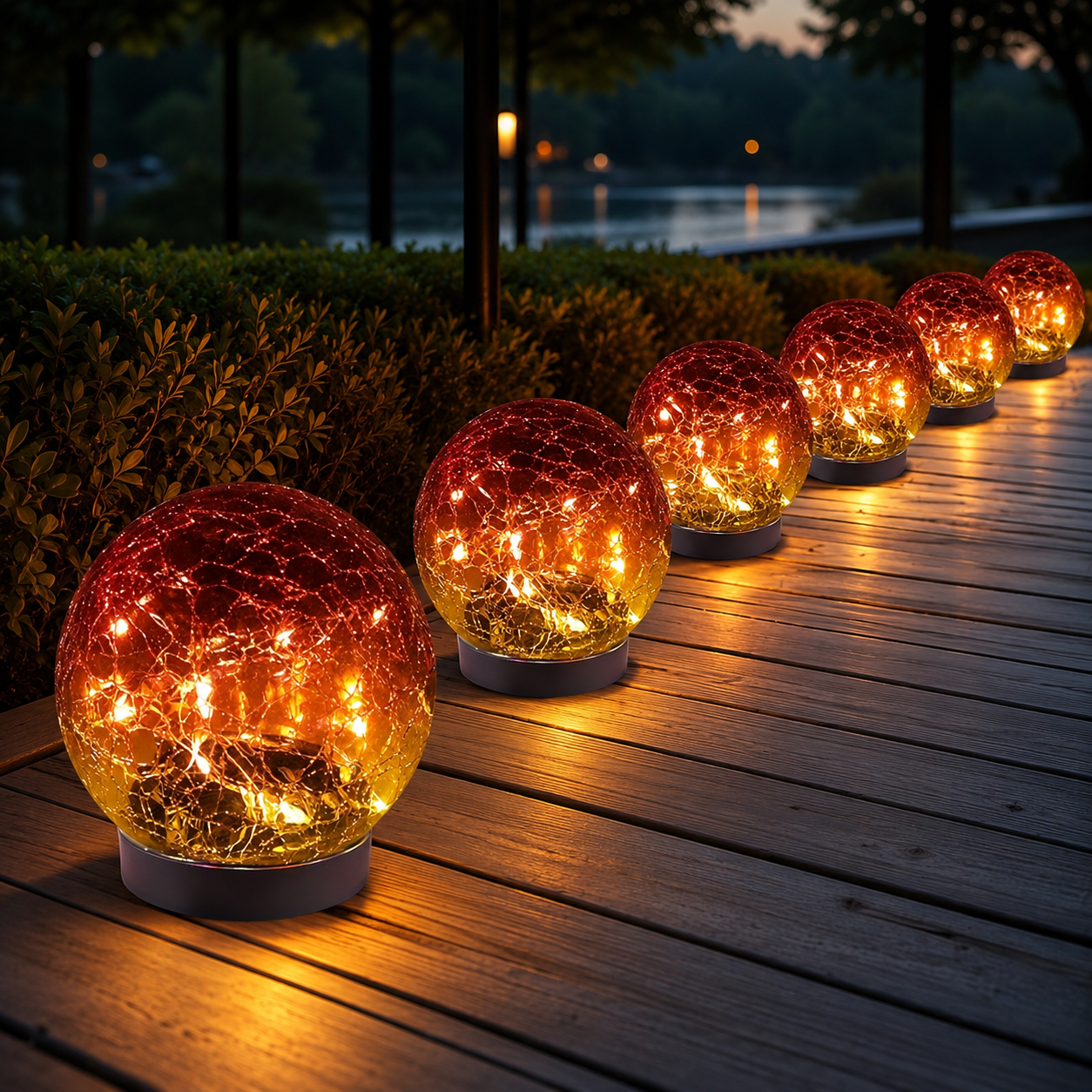 Solar Cracked Glass Globe Lights For Outdoor Garden