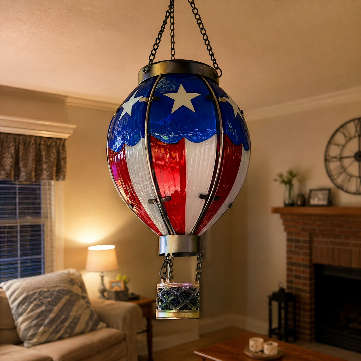 Flag print balloon lantern