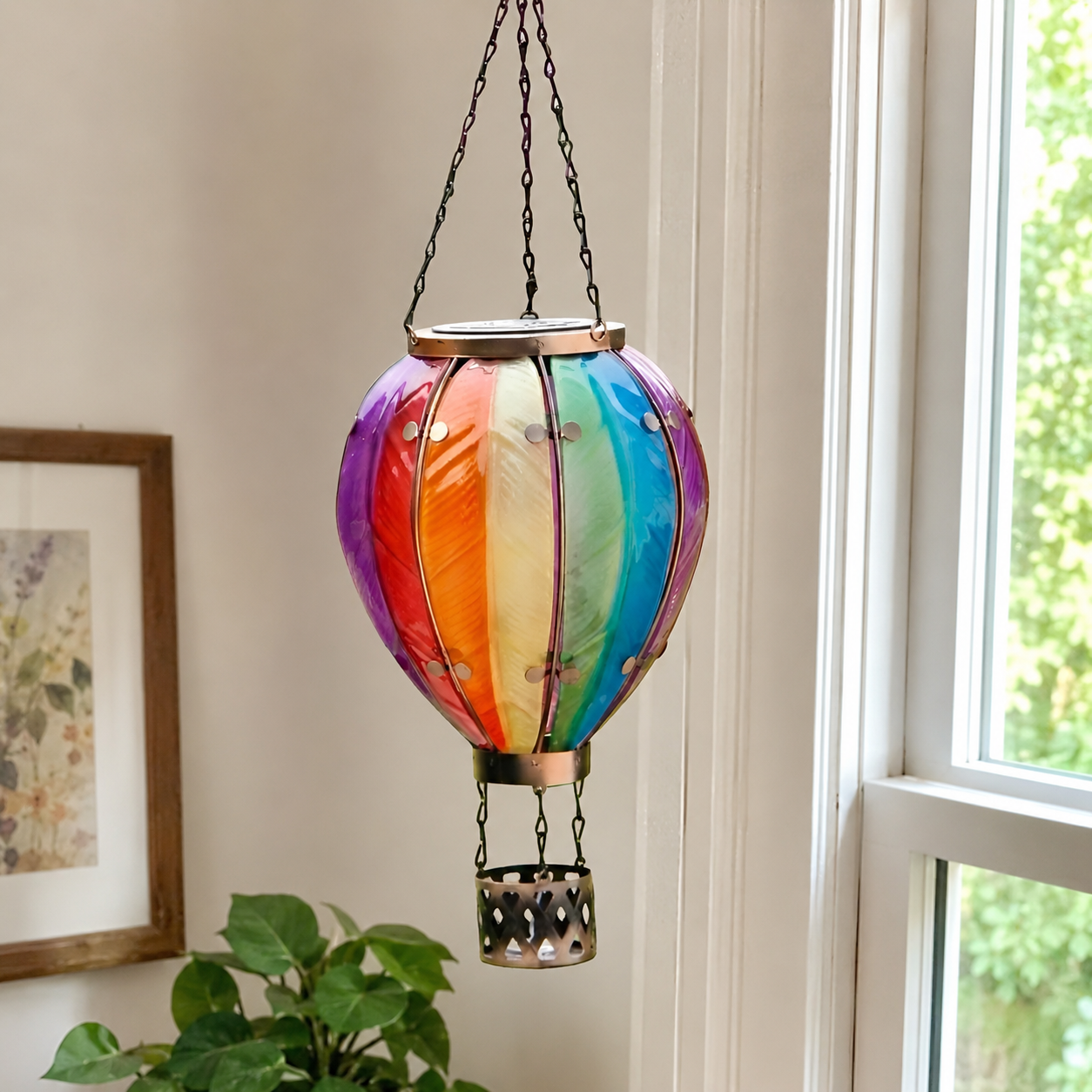 Rainbow glow balloon lantern