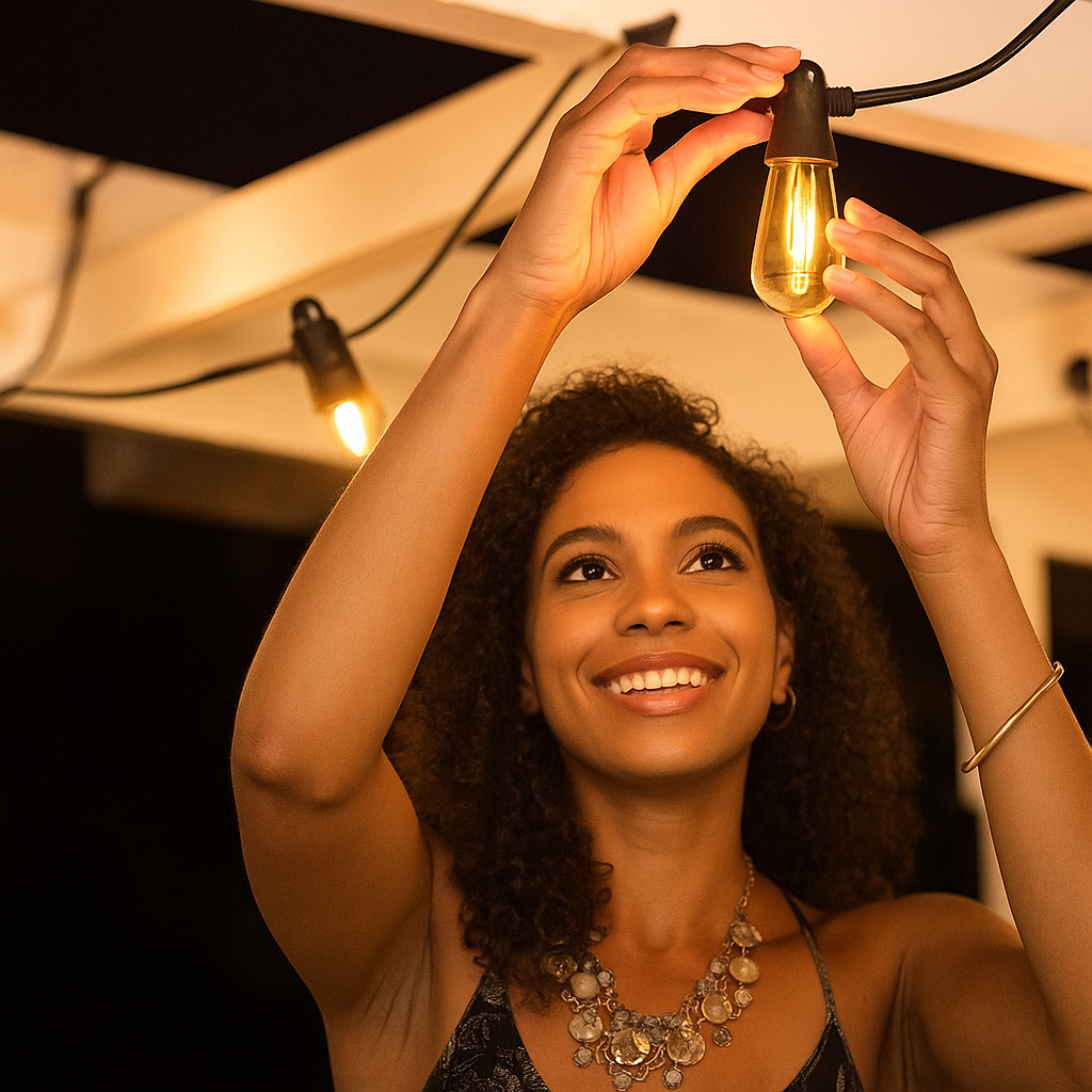 Solar Outdoor LED String Lights With Remote-Solar Flame Torch