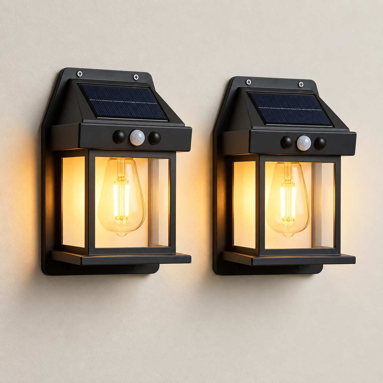 Solar Powered Motion Sensor Weatherproof Outdoor Wall Lights