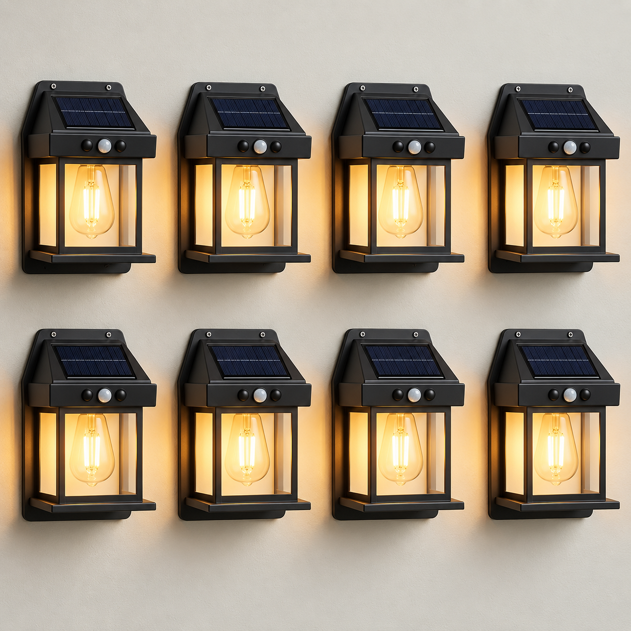 Solar Powered Motion Sensor Weatherproof Outdoor Wall Lights