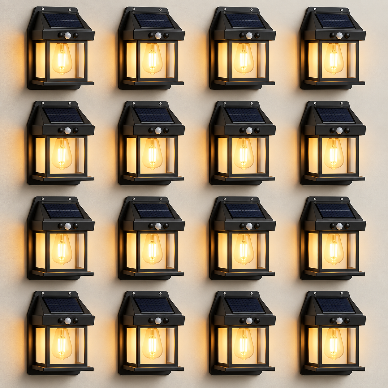 Solar Powered Motion Sensor Weatherproof Outdoor Wall Lights